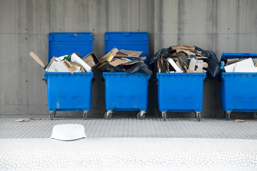 Waste collection truck serving Woolwich residential area